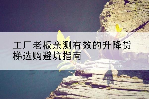 曲沃升降货梯怎么选-工厂老板亲测有效的升降货梯选购避坑指南